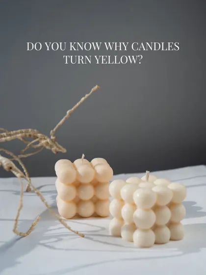Do you know why soy wax candles can turn yellow? It's a natural oxidation process, especially with vanilla-based fragrances, and doesn't affect the candle's performance at all.
