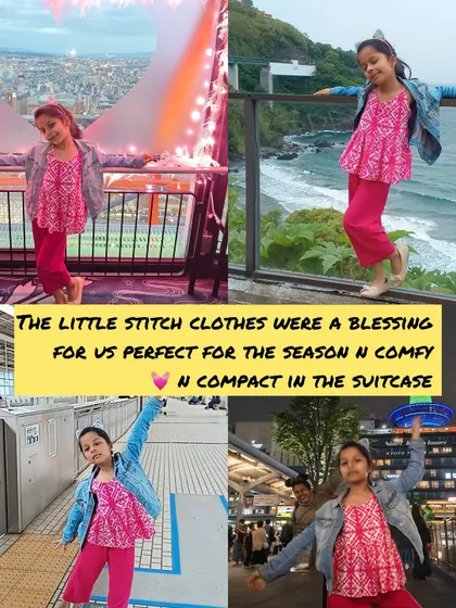 It makes my day to see my clothes travel the world! This feedback from a mom on vacation says it all: my outfits are comfortable for all-day wear and compact enough for a suitcase. That’s practical fashion for real families.