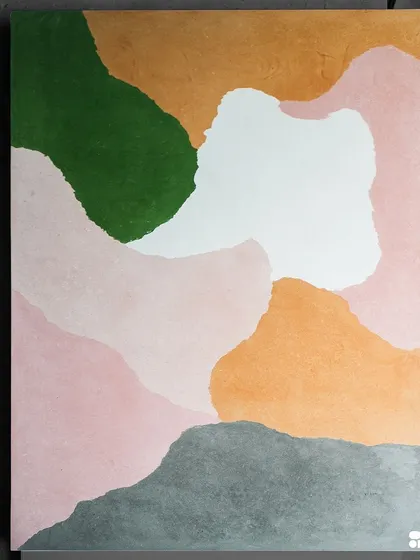 This custom-made multicolor concrete slab is a piece of art in itself. The abstract, layered colors create a landscape-like effect, perfect for a statement dining table or countertop.