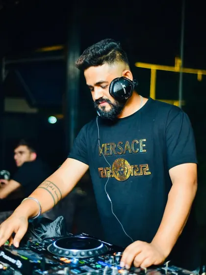 Another focused shot, showing my dedication to the craft of DJing.