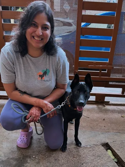 It's always an honor to gain the trust of an Indie pup. This is 5-month-old Joy, who came a long way from the streets to a loving home. We worked on building his confidence for city life.