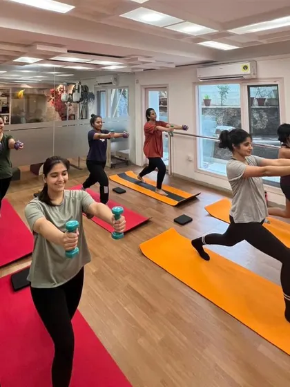 Various shots of our vibrant and engaging Mat Pilates group classes.
