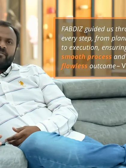 "FABDIZ guided us through every step, from planning to execution," says Vikas, owner of the 'Golden Feather' villa. It was a privilege to ensure a smooth process and a flawless outcome for his family.