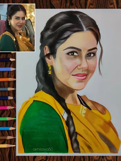 My colored pencil artwork of the stunning Sonam Bajwa. I used A4 paper and tried to capture her grace and beauty in this portrait.