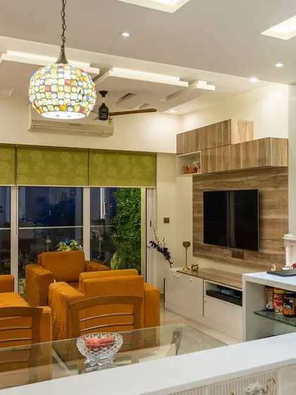 Another view of the living area, showing the open layout that connects to the dining space and kitchen, perfect for entertaining.