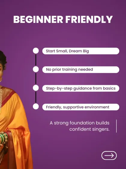 Our beginner friendly approach means you don't need any prior training. We provide step by step guidance from the basics in a supportive environment, because a strong foundation builds confident singers.