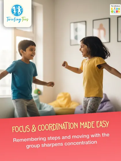 In our Twirling Toes dance class, focus and coordination are made easy and fun. Remembering steps and moving with the group helps sharpen concentration and body awareness, skills that are useful in all areas of life.