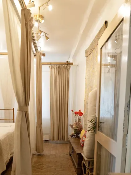 Escape the everyday hustle in my haven of beauty and calm. The semi-sheer curtains in the treatment rooms provide privacy while maintaining a light, airy feel.