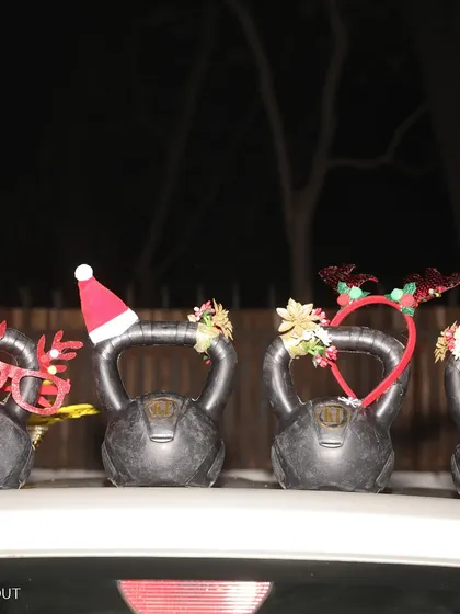 Even our kettlebells get into the festive spirit. We believe fitness should be fun and never take ourselves too seriously.