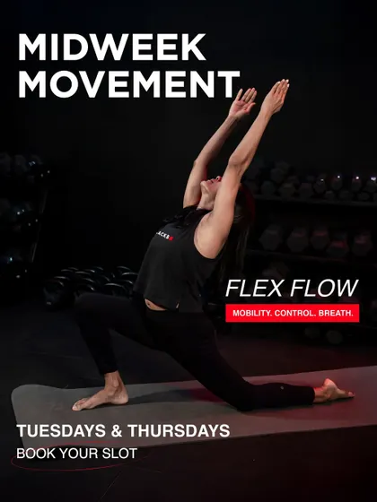 Midweek movement is essential for staying on track. Flex Flow offers a dedicated time to focus on mobility, control, and breath, helping you recover better so you can train better.