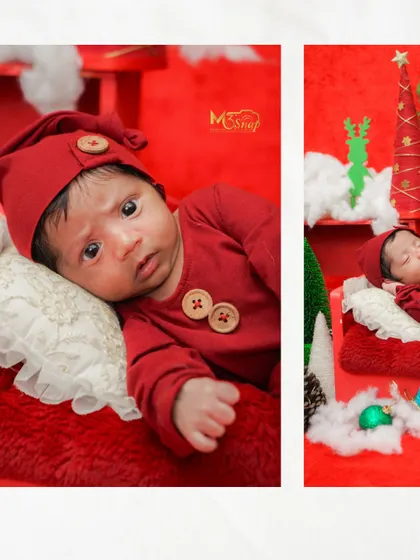 A beautiful composition from the Christmas shoot, showing different angles and poses to give parents a variety of cherished memories.