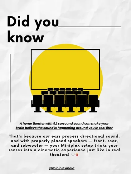 Did you know that a 5.1 surround sound system can trick your brain into believing the sound is happening around you? I place speakers precisely to create this directional, realistic effect.