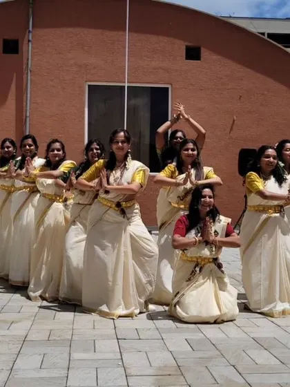Another beautiful formation from our Onam celebration dance. We worked hard to honor the tradition and had a wonderful time performing together.