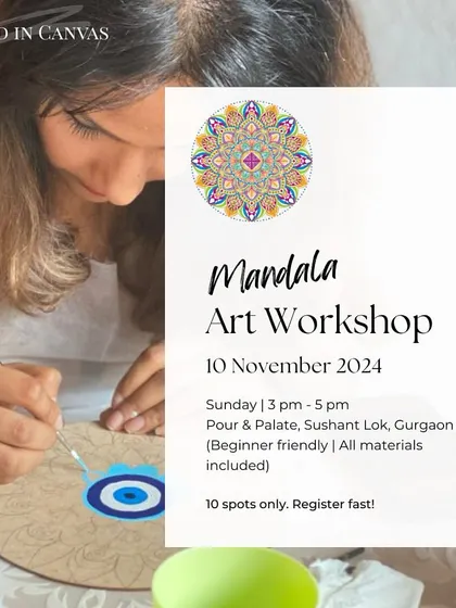This poster for our Mandala Art Workshop invites you to a creative escape, with a limited number of spots to ensure a calm and focused environment.