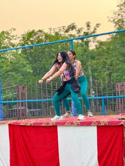 On stage at the Decathlon sports event, feeling the energy of the crowd. These events foster a sense of community and inclusivity that reenergizes my passion for fitness.