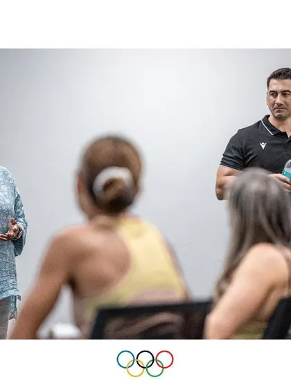 Our Managing Director, L. Yashica, engages with the South African Women's Hockey Team. These interactions are vital for sharing knowledge and building relationships that advance the future of sport.