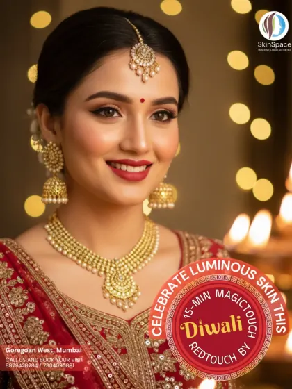 Celebrate a luminous Diwali with our 15-Minute MagicTouch by RedTouch. This treatment is perfect for a pre-festive boost, as it instantly enhances skin luminosity and smoothness by stimulating collagen with zero downtime.