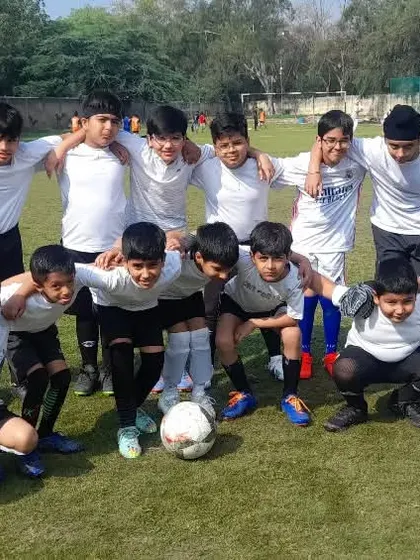 Introducing one of our junior football teams from Indraprastha World School. Building teamwork and camaraderie starts at a young age.