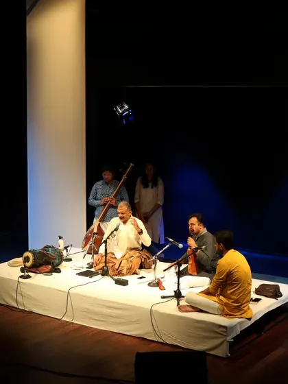A tech run photo of T.M. Krishna's concert setup.