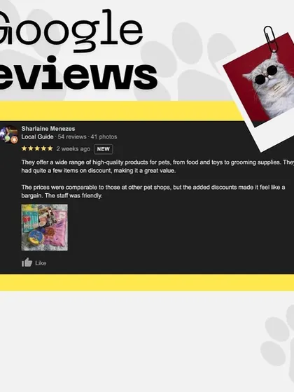 This review mentions our wide range of products and the value from our discounts. Making quality pet care affordable is very important to me.