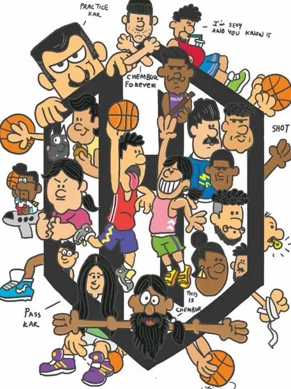 This amazing caricature by one of our in-house talents captures the fun, diverse, and energetic spirit of our Chembur YMCA players.