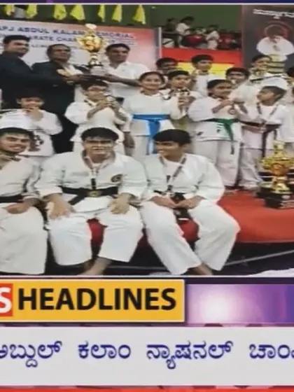 A screenshot from an A2Z News broadcast headline, featuring our team's success at the Dr. APJ Abdul Kalam National Championship.