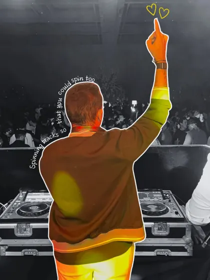 An artistic edit showing me conducting the crowd. I'm spinning tracks so you can set the dance floor on fire.
