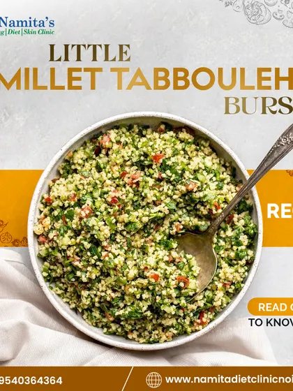 Try this Little Millet Tabbouleh for a refreshing and healthy salad. Millets are a nutritious grain, and when combined with fresh herbs and vegetables, they create a light yet filling dish that's perfect for lunch.
