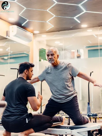 Pilates is truly for every age and fitness level. I work closely with all my clients, like this gentleman here, to create a safe and effective routine that builds mobility, strength, and confidence, no matter where you're starting from.
