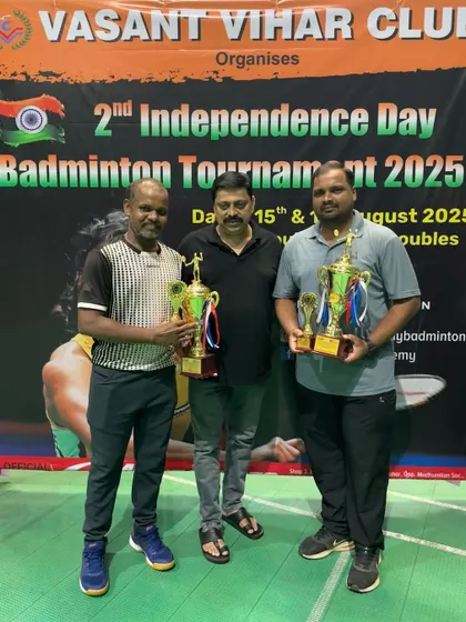 JD Sir and Suresh Sir, the D Group Men's Doubles champions.