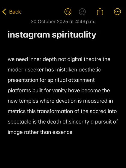 We have mistaken aesthetic presentation for spiritual attainment. Platforms built for vanity have become the new temples where devotion is measured in metrics.