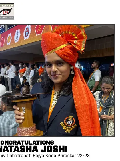 We celebrate Natasha Joshi receiving the prestigious Shiv Chhatrapati Rajya Krida Puraskar for her achievements in shooting.