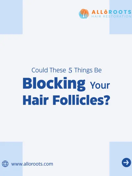 Are your hair follicles blocked? This can be a major obstacle to healthy hair growth. This visual introduces the common culprits, such as sebum buildup and pollutants, that can clog follicles and impede hair health.