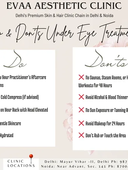 Proper aftercare is crucial. Here are the essential do's and don'ts following an under-eye treatment to ensure optimal results and a smooth recovery.
