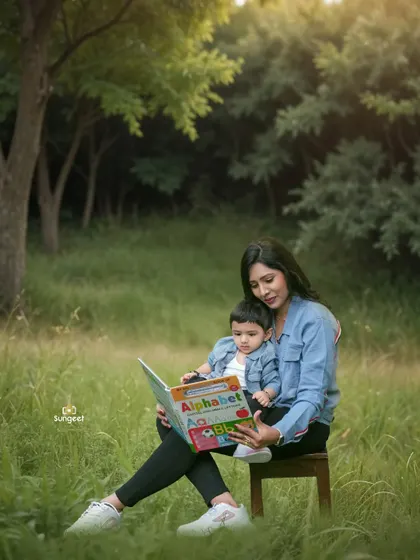 A quiet moment between a mother and her son, captured during an outdoor family photoshoot. We love finding these natural, unposed connections that truly show the love and bond within a family.