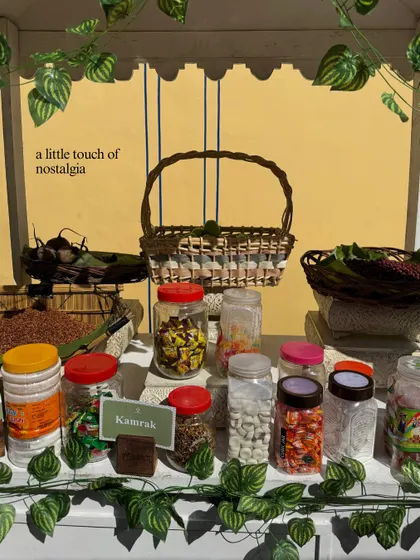 A touch of nostalgia with a 90s candy bar. Filled with childhood favorites, this simple stall sparked so many happy memories and conversations among guests of all ages.