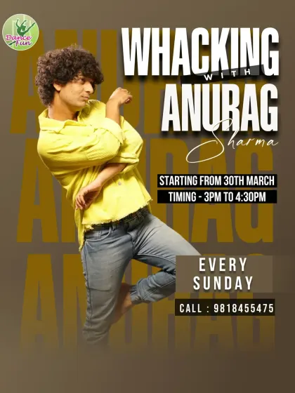 Announcing our regular Whacking classes with Anurag. Join us to learn this expressive dance style and groove with confidence every Sunday.