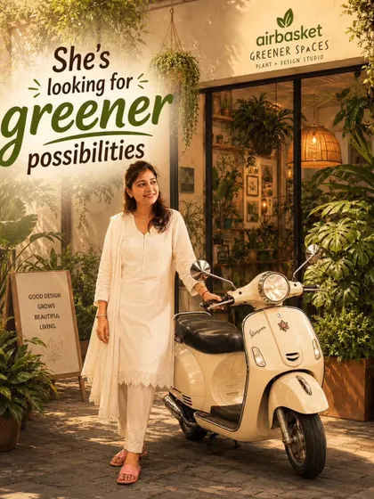 This is me, looking for greener possibilities. I started Airbasket to share the joy that plants bring, turning every space into a beautiful, living sanctuary.
