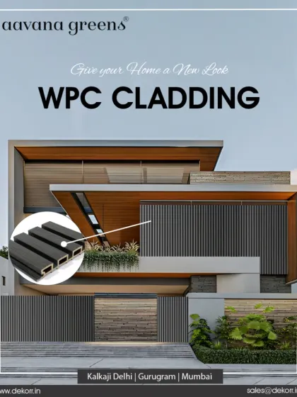 Transform your home's exterior with our eco-friendly WPC cladding. This image shows how combining different colors and textures of our panels can create a striking, modern architectural finish that is built to last.