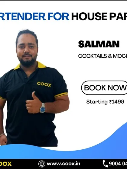 Meet Salman, one of my mixologists who understands the power of a good drink. He knows how to shape the core of your party and keep the good vibes flowing.