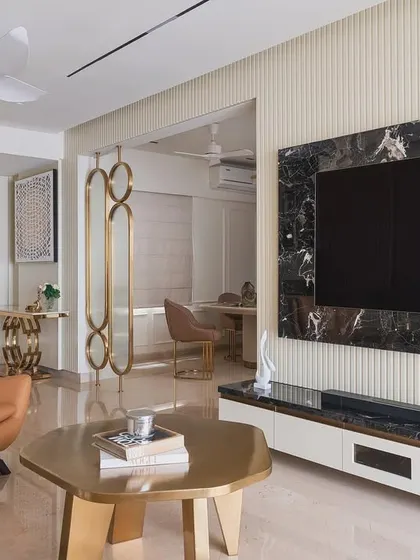 The final living room, a testament to how careful planning and execution can turn a simple space into a sophisticated home.
