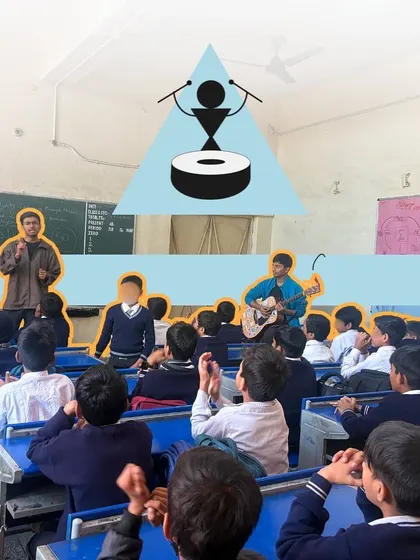 Students clap along to the rhythm, fully engaged in the session. We use simple, effective techniques to teach musical concepts like beat and tempo in a way that everyone can understand and enjoy.