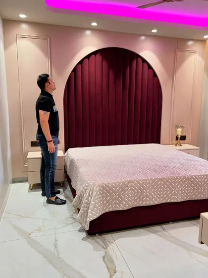 A final look at this glamorous and unique bedroom design.
