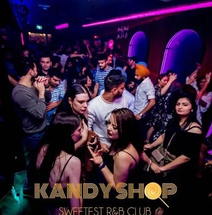 The dance floor at Kandy Shop during one of my Saturday night residencies. It's a great mix of people coming together for the love of desi music.