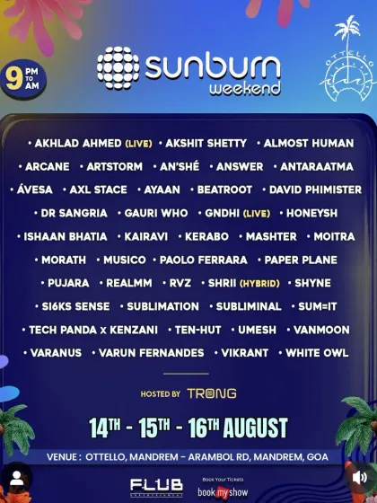 Super excited to be on the lineup for the Sunburn Weekender in Goa. Playing at major festivals like Sunburn is a key goal for many aspiring DJs.