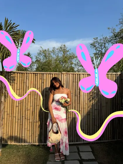 A pretty photo with some big, bold butterfly doodles to make it feel even more magical.