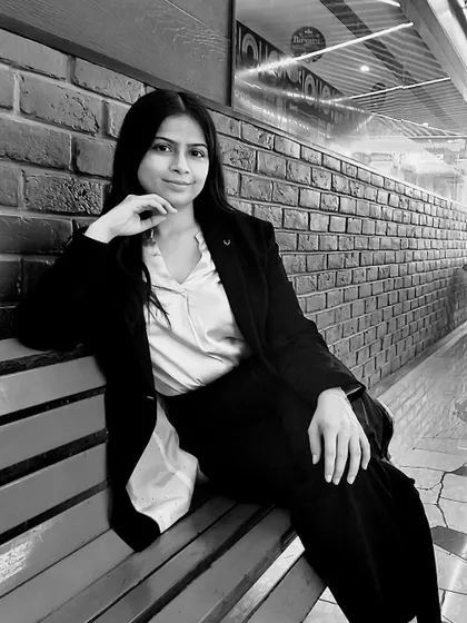 A black and white portrait. The clarity and contrast of monochrome often reflect the need for clear, decisive thinking in the legal field.