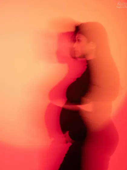 A creative long-exposure shot with colored lights. This technique creates a dreamy, ethereal effect, capturing the feeling of this magical time.