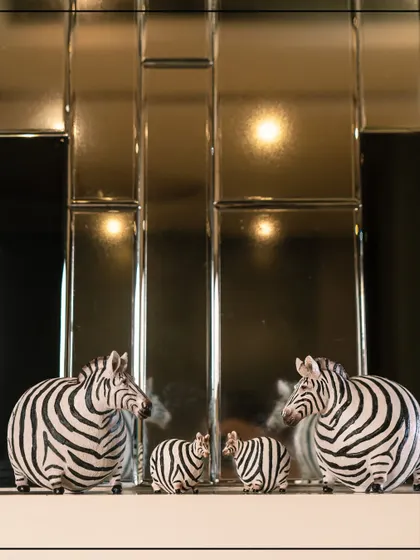 A family of charming zebra figurines from my Wild Noir Collection. These pieces are designed to make a bold impression, bringing character, power, and a touch of the untamed to your home decor.