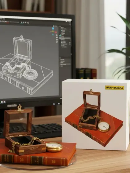 This image shows the transition of our vintage pocket compass from a digital design to a tangible, beautifully crafted object.